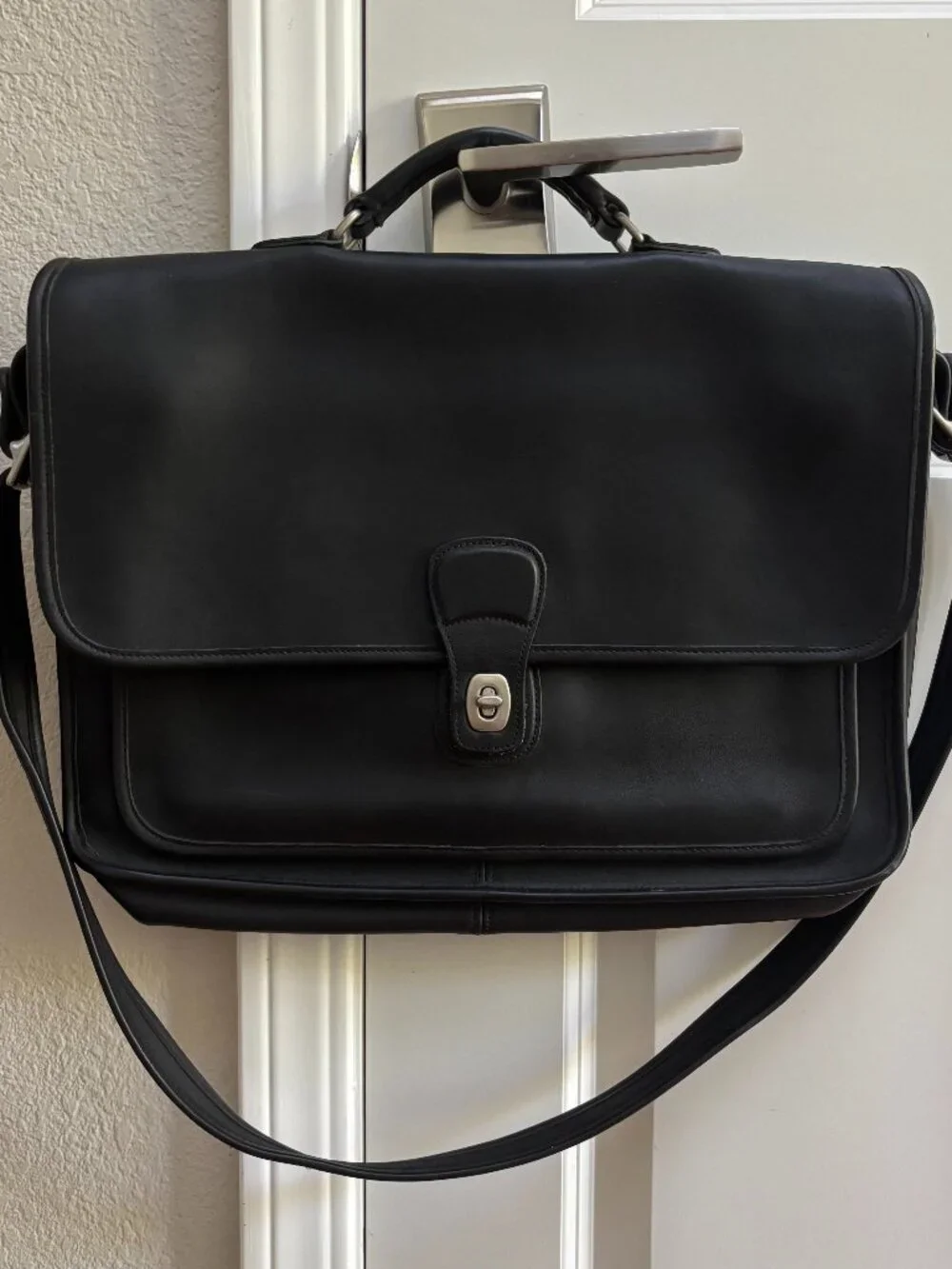 Vintage Black Leather Coach Metropolitan Briefcase N5180 | Coach
